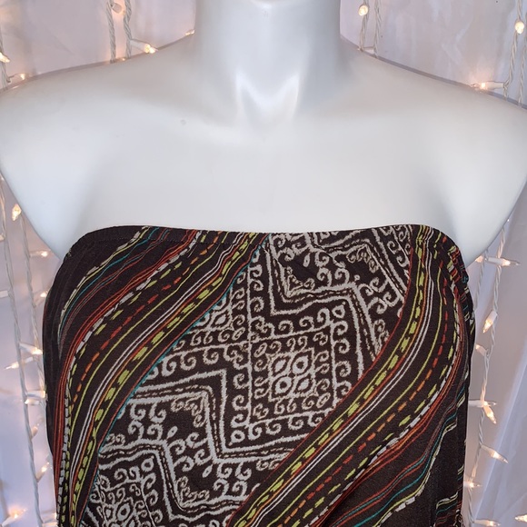 LANE BRYANT ⭐️ Boho Diagonal Striped Strapless Dress - Picture 2 of 10